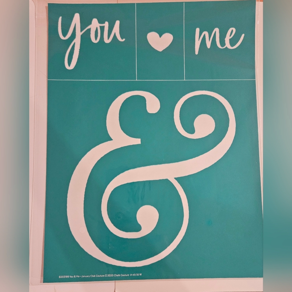 Chalk Couture Teal & White 'You & Me' Art